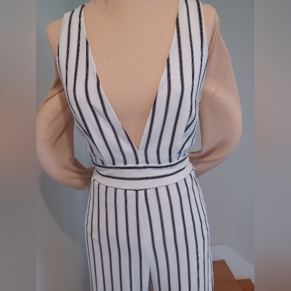 Pinstripe Jump Suit